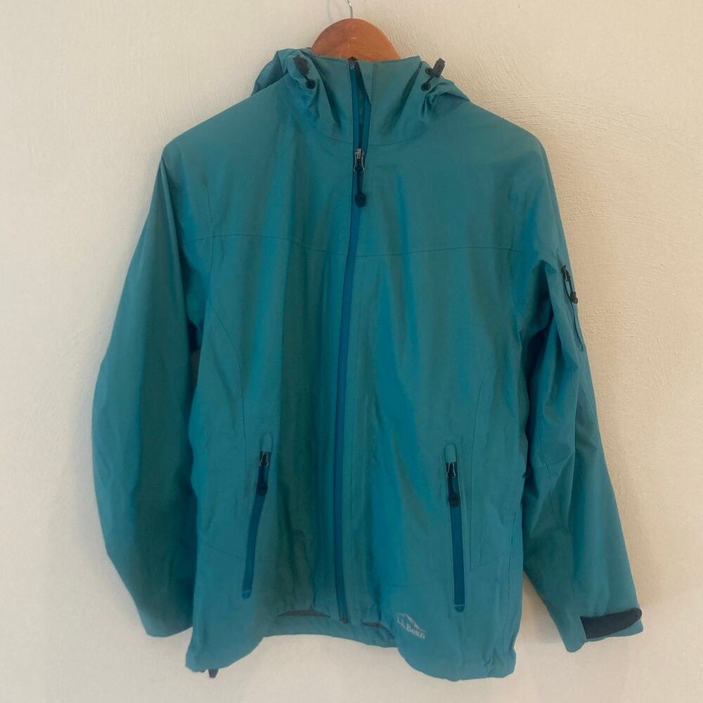 L.L. Bean Weather Challenger 3 in 1 Jacket Raincoat Hooded Teal XS Outer Hiking